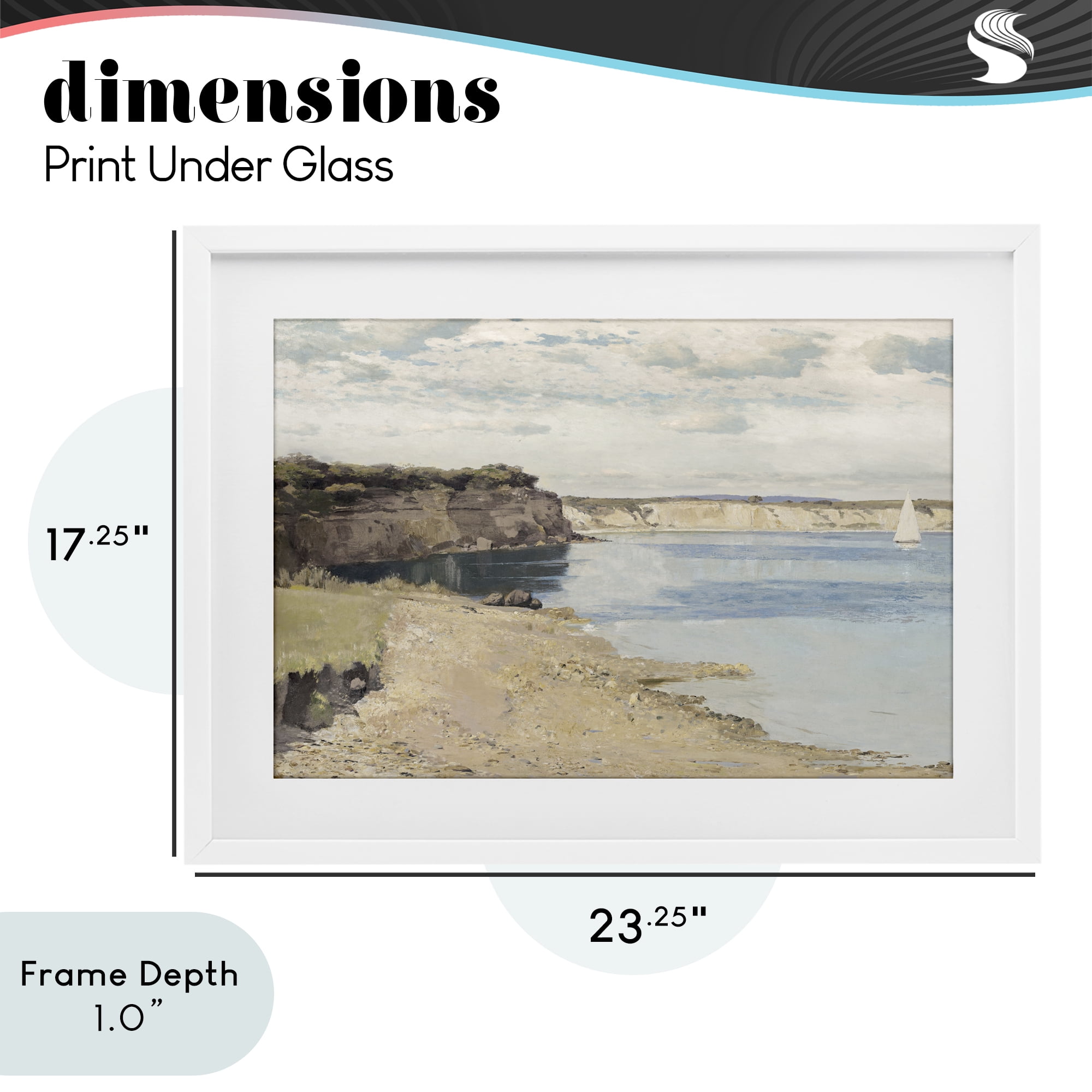 Stupell Industries Set Sail Peaceful Cove White Framed Print Under Glass, design by Christy McKee