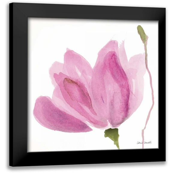 Loreth, Lanie 12x12 Black Modern Framed Museum Art Print Titled - Floral Sway Pink I