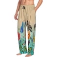 thumbnail image 2 of Xecao Colorful Plants And Insects Men's Straight Lounge Pajama Pants: The Ultimate in Comfortable Sleepwear, 2 of 9