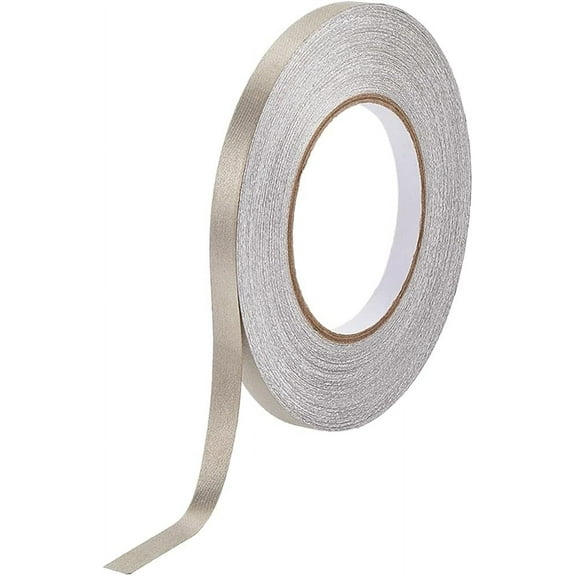 1Roll Conductive Fiberglass Fabric Adhesive Tape for EMI Shielding RF Blocking Laptop Cellphone LCD Cable Wire Harness Wrapping Beige 10x0.1mm 50m/roll