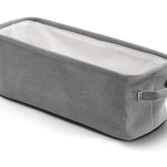 Toilet Paper Storage Basket for Bathroom Organizing - Rectangular Narrow Storage Bin (Gray, 16 x 6 x 5.5 in.) - Long Narrow Basket - Fabric Toilet Paper Bin