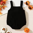 thumbnail image 4 of qiiinnHk Baby Boy Girl Halloween Clothes Sweater Romper Pumpkin Ghost Knitted Romper Suspender Jumpsuit Baby Girl Halloween Outfit 3-6 Months,Black, 4 of 7