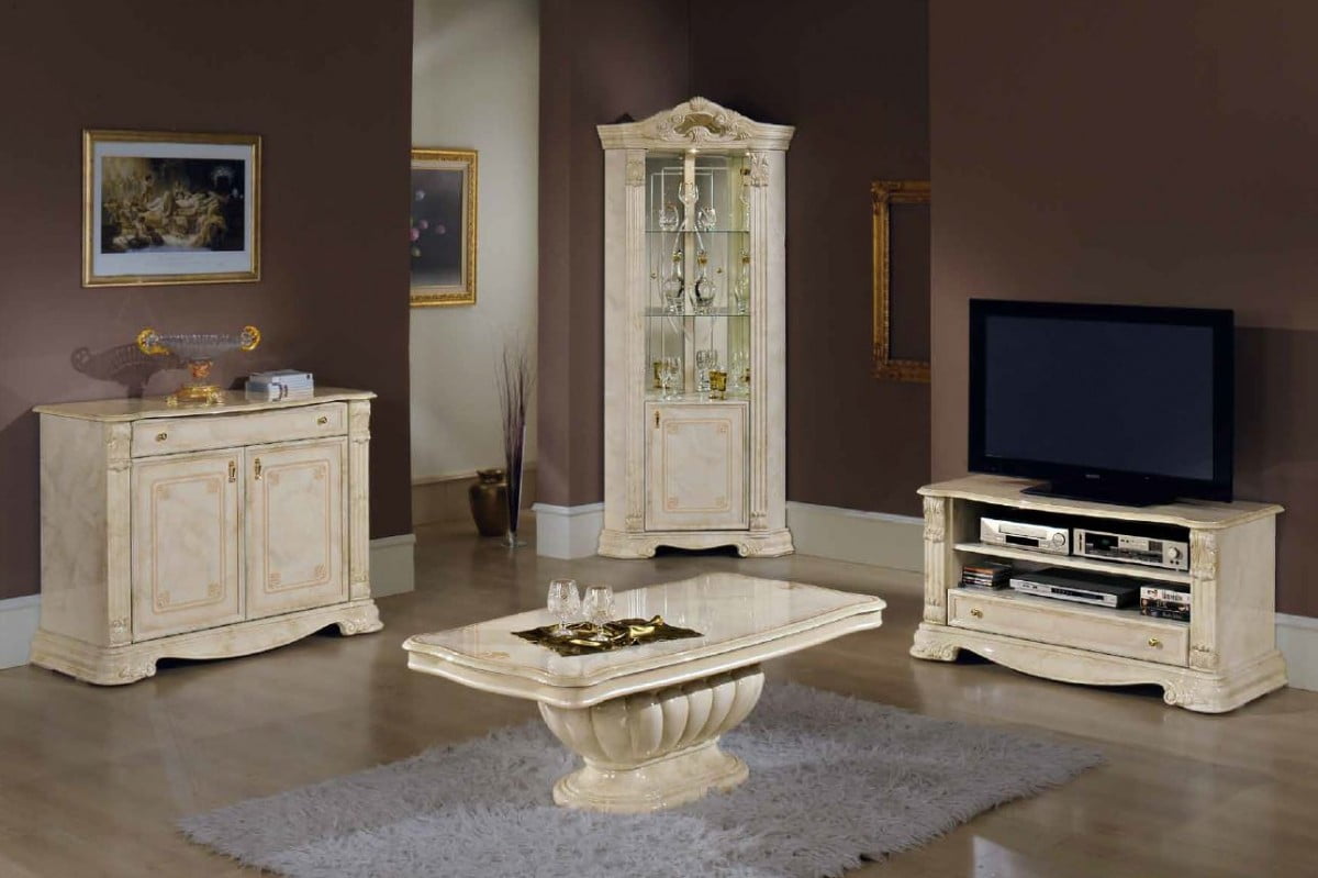 Italian Living Room Cabinets 2 Door Ideas 1perfectchoice Italian Beige Dining Set With Table Armchairs Chairs