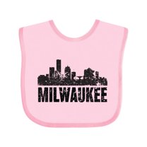 Inktastic Milwaukee Skyline Grunge Boys or Girls Baby Bib