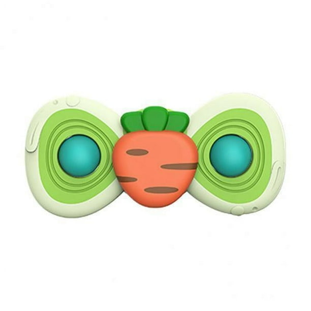 6xBaby Bath Top Sucker Diseño De Fruta Plato Giratorio Niños Regalo Zanahoria 6 piezas
