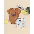 Caitzr Newborn Baby Girl Farm Clothes Short Sleeve Crewneck Romper Hen