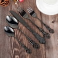 thumbnail image 3 of AMERTEER 20Pcs Silverware Set Stainless Steel Flatware Set Retro Royal Western Tableware Cutlery Set with Cutter Spoon Fork Anti-Rust Kitchen Utensils Dishwasher Safe for Home Kitchen, 3 of 8