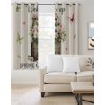 thumbnail image 2 of Rustic Groundhog Kitchen Curtains Spring Floral Butterfly Botanical Cafe Short Curtains for Bathroom Blackout Window Curtain Grommet Small Window Treatment Drapes for Bedroom Living Room 42"x45"x2, 2 of 9