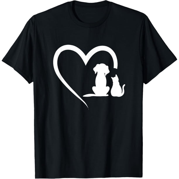 Camiseta de corazón de perro y gato para perros y gatos