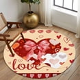 thumbnail image 2 of Round Rugs 5Ft, Happy Valentine's Day Round Area Rug Washable Indoor Throw Carpet, Yellow Love Hearts Romantic Soft Non Slip Circle Rug for Cabinet Bathroom Home Decor Aesthetic, 2 of 8