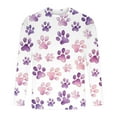 thumbnail image 4 of Men's Long Sleeve T-Shirts Casual Big&Tall Round Neck and Loose Fit Paw Printed Comfy Cozy Graphic Pullover Tops (5XL, Purple), 4 of 5
