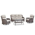 thumbnail image 3 of PARKWELL 4 Piece Outdoor Patio Furniture Set,All-Weather High Back Conversation Set with Luxury 6-Inch Thick Cushions,Swivel Glider Chair,5-Seat Furniture Sets for Garden, Deck, Backyard,Brown/Beige, 3 of 8