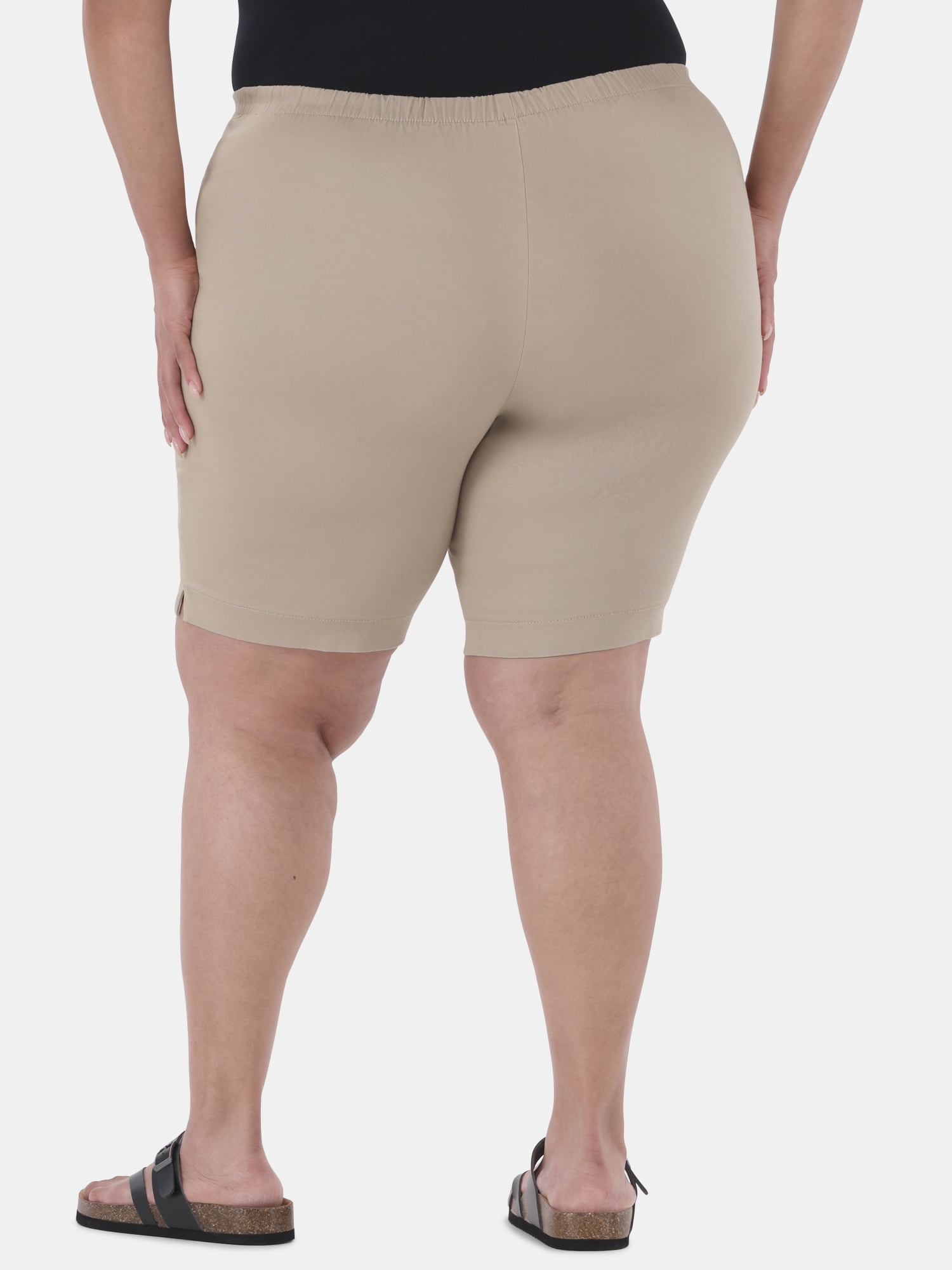 JMS Just My Size by Hanes Women's Plus Size Pull On Shorts with Pockets, Single and 2-Pack, 9” Inseam, Sizes 0X-4X