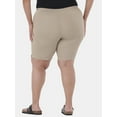 thumbnail image 3 of JMS Just My Size by Hanes Women's Plus Size Pull On Shorts with Pockets, Single and 2-Pack, 9” Inseam, Sizes 0X-4X, 3 of 5