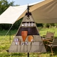 thumbnail image 4 of Bolsa de almacenamiento colgante para utensilios de camping con múltiples bolsillos, organizador plegable e impermeable para cocina al aire libre, viajes, autocaravanas, picnic, color caqui, 37x30 cm., 4 of 6