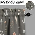 thumbnail image 3 of Mushroom (48) Kitchen Curtains - Vintage Tier Curtains for Bathroom Living RV Rod Pocket Window Drapes 36 Inch 2 Panels Set 27.5"x39" Window Treatment Tiers, 3 of 4