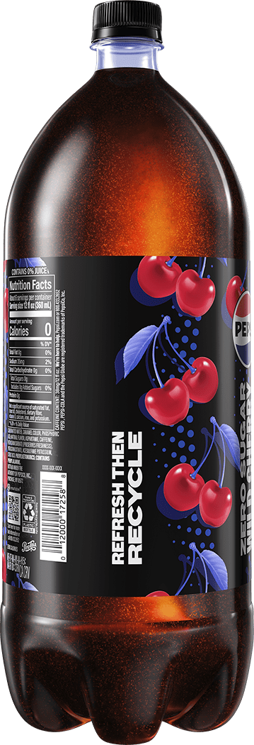 Pepsi Cola Zero Sugar Wild Cherry Cola Soda Pop, 2 Liter Bottle