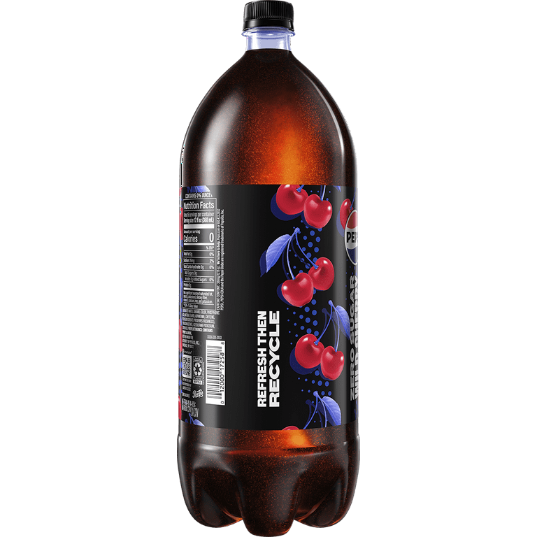 Pepsi Cola Zero Sugar Wild Cherry Cola Soda Pop, 2 Liter Bottle