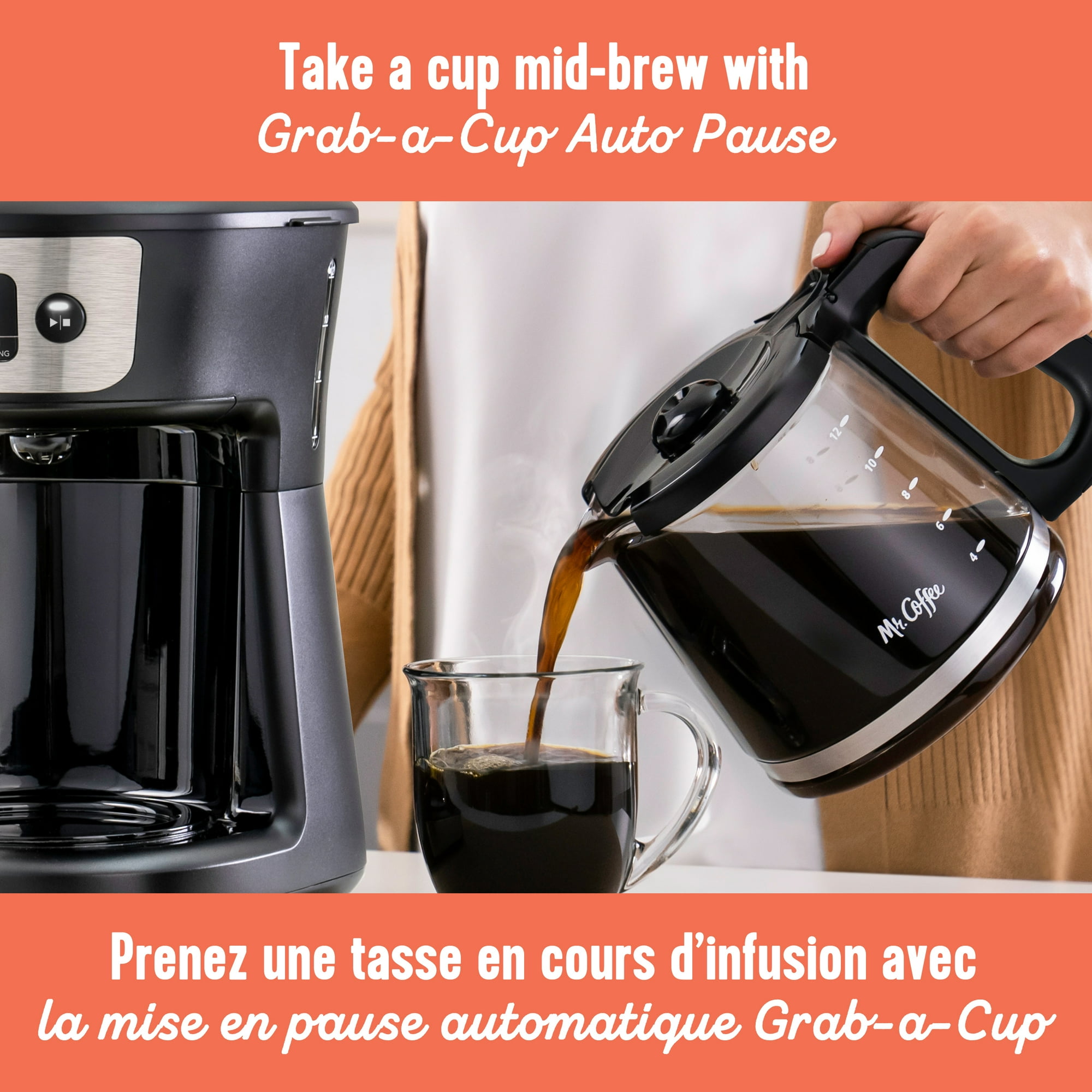 Mr. Coffee 12-Cup Programmable Coffee Maker, 25 oz. Mini Brew