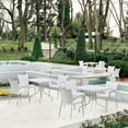 thumbnail image 4 of Luxury Commercial Living 31" White and Silver Patio Square Folding Dining Table, 4 of 5
