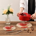 thumbnail image 7 of Red Poppy Flower Beige Plaid Oil Painting Floral Print Pot Holders Trivets, 2 PCS Round Cotton Thread Weave Potholders for Kitchens Hot Pads Table Mats Coasters for Hot Dishes, 7 of 7