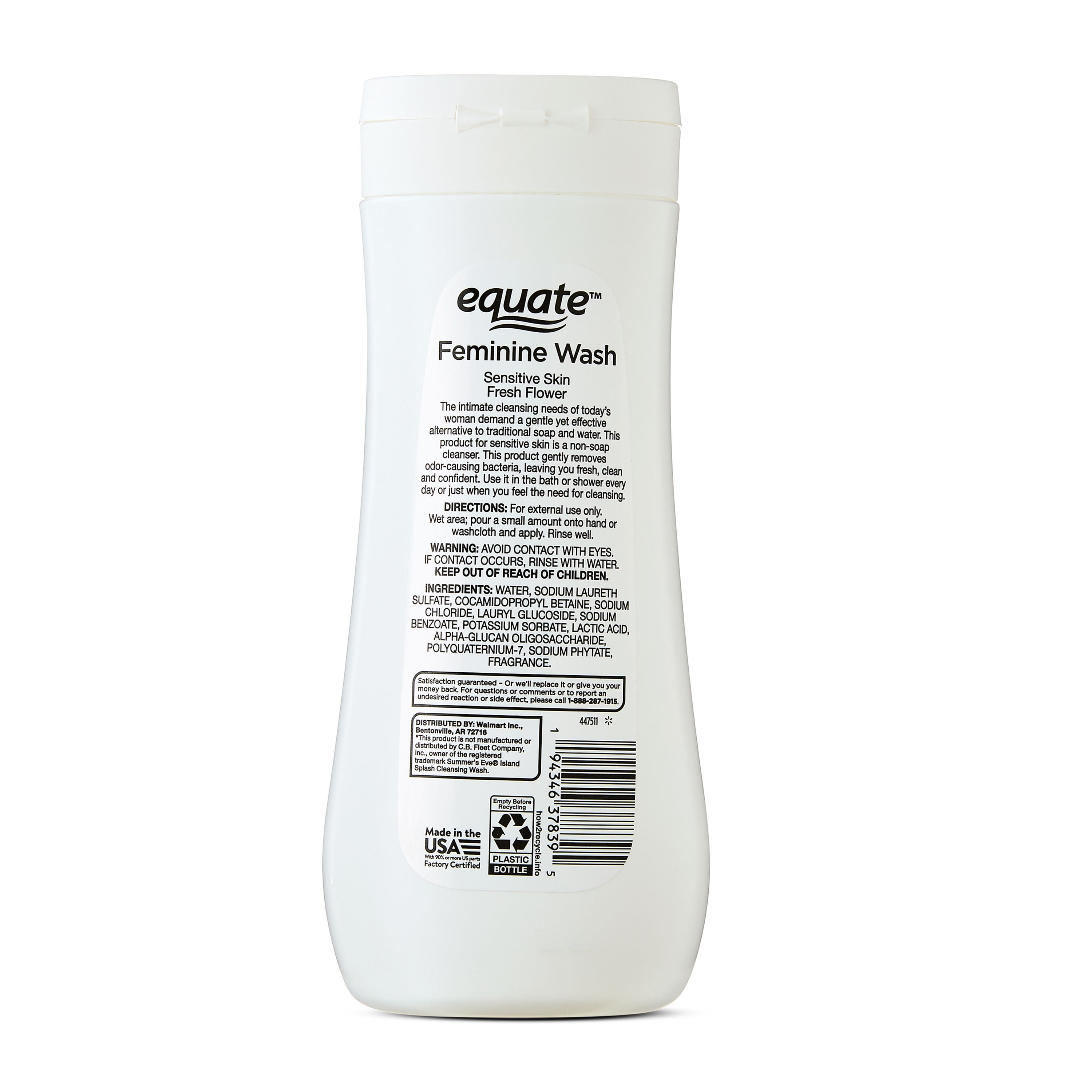Equate Feminine Wash for Sensitive Skin, Fresh Flower Scented, 15 fl oz