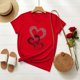 thumbnail image 1 of TaTaai Women's Love Theme T-Shirt, Sweet Valentine's Day Apparel, Cozy Everyday Round Neck Blouse Gift, 1 of 6