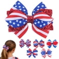 thumbnail image 2 of Zanarzt Toddler Hair Clips Independence Day Hair Bow Flag Bowknot 4th Of July Hair Bow Pin Bow Hair Hairpins 250 Anniversary Hair Bow Clips Navy,3-12 Years, 2 of 6