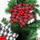 thumbnail image 3 of 5x tela escocesa de Navidad Artificial flor árbol colgante fiesta de Navidad decoración del hogar, 3 of 5