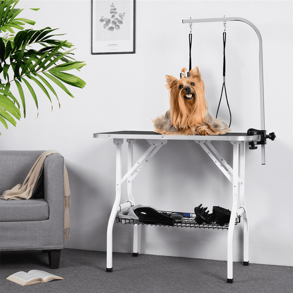 36" Pet Grooming Table Adjustable TWO Arms Heavy Duty Table for Dog Cat Foldable 
