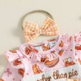 thumbnail image 6 of Cjfdfy Newborn Baby Girl Thanksgiving Fall Outfits Sweetie Pie Embroidery Long Sleeve Bubble Romper With Bow Headband Infant Cute My First Thanksgiving Fall Winter Outfit, 6 of 9
