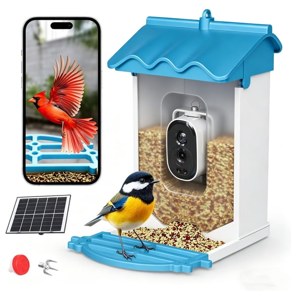 Babevy Smart Bird Feeder Camera, 4K Solar Wireless Bird House with AI Species Recognition for Bird Lovers