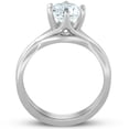 thumbnail image 3 of Pompeii 1 Ct Round Diamond Engagement Ring Wedding Plain Band Set 14k White Gold, 3 of 3