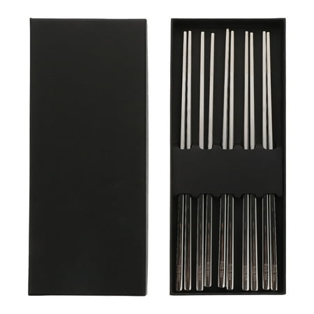 

Chopsticks Metal Chopstick Set Food Square Stainless Gift Housewarming Noodles Cooking Kitchen Flatware Household Flat