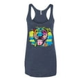 thumbnail image 2 of Cute Happy Smiling Dog Dean Russo Rainbow Pitbull | Womens Dog Lover Premium Tri-Blend Racerback Tank Top, Vintage Navy, Large, 2 of 4