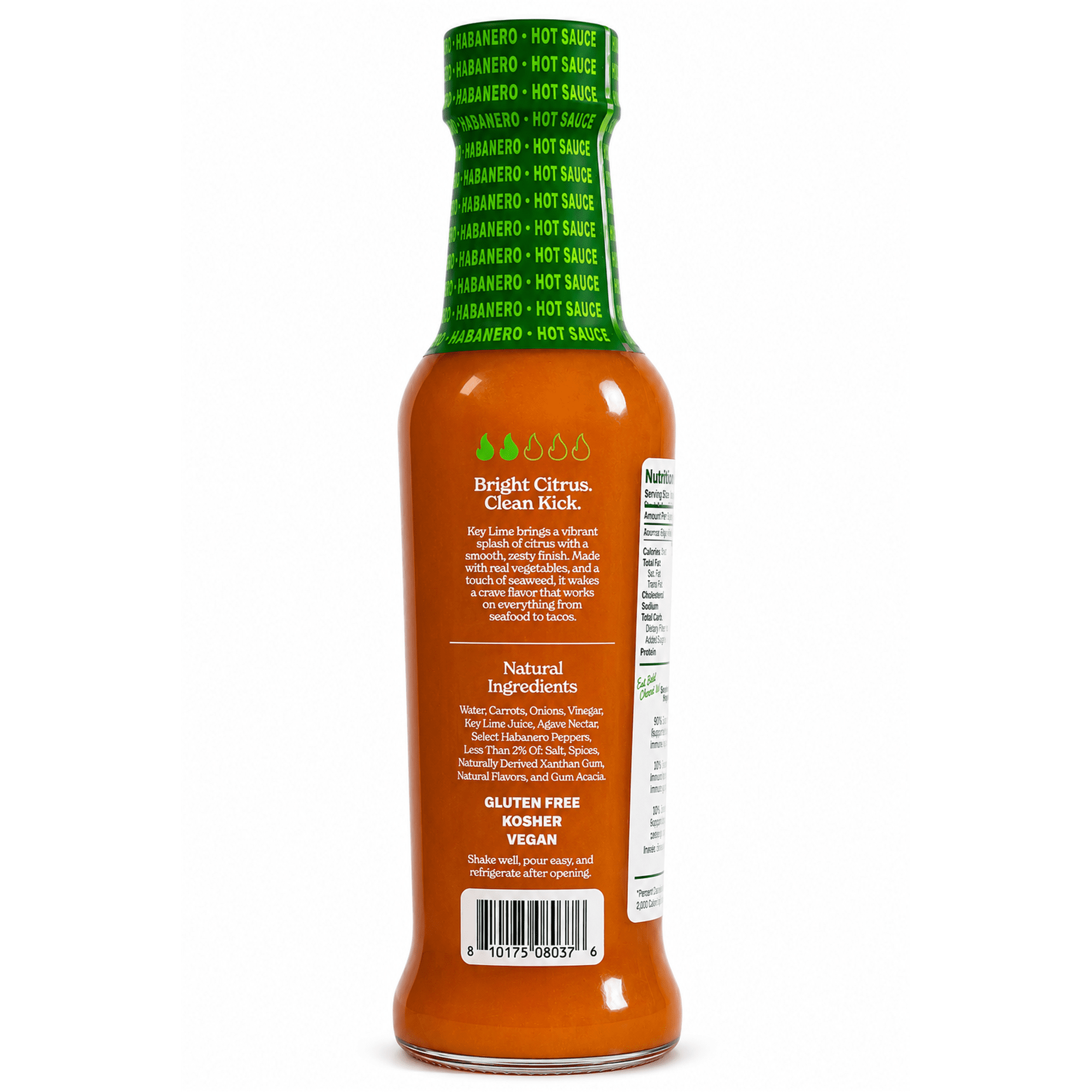 (2 pack) Tabanero Key Lime Habanero Hot Sauce, Citrusy, Mild Heat, 8 oz