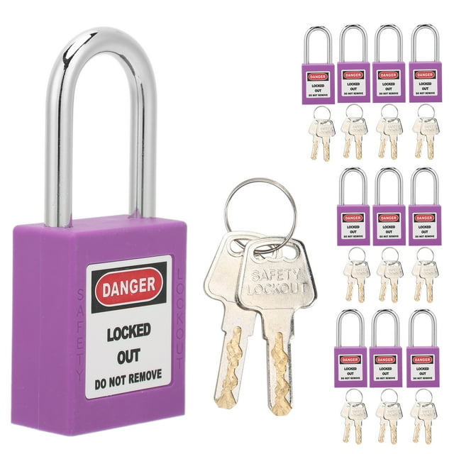 Cerradura de Seguridad Con Candado de 38 mm, Candado de Bloqueo y Etiquetado, Cerradura Eléctrica Con Nailon Reforzado Resistente a la Corrosió, de Acero Cromado para