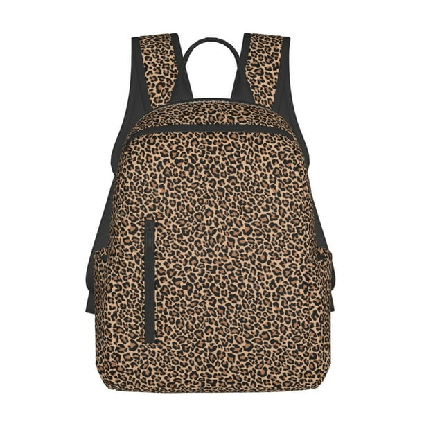 Disketp Brown Leopard Mochila Ligera e Impermeable, Mochila de Día Resistente para Viajes, Senderismo y Uso Diario para Hombre y Mujer