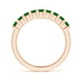 thumbnail image 2 of ANGARA Natural Square Emerald Semi Eternity Classic Wedding Ring in 14K Rose Gold for Women (Size-2.6mm) | May Birthstone, Birthday, Anniversary, Jewelry Gift for Women | Natural Emerald Ring, 2 of 9