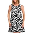 thumbnail image 1 of Disketp Ying Yang Checkered para Vestido sin Mangas para Mujeres, Vestidos de Verano para Mujeres, Casual y Holgado para la Playa, 1 of 7