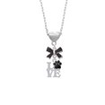 thumbnail image 2 of Delight Jewelry Silvertone Love with Black Paw Black Bow Heart Necklace, 2 of 4