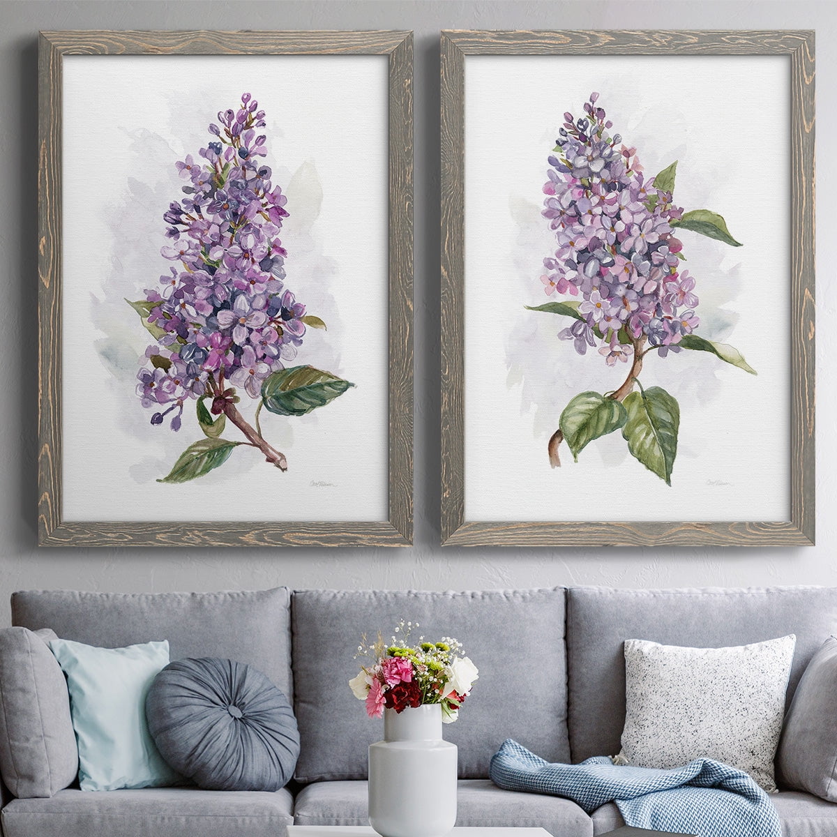 Awash in Lilac I - Premium Framed Canvas 2 Piece Set - Ready to Hang