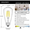 thumbnail image 2 of OMAYKEY 4W Dimmable LED Edison Bulb 4000K Daylight White, 2 of 4