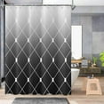 thumbnail image 5 of Grey Ombre Shower Curtain, Modern Geometric Pattern Modern Luxury Bathroom Curtain Bathtub Decor Waterproof Fabric Machine Washable with 12 Hooks, 5 of 6