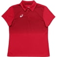 thumbnail image 1 of ASICS Womens Hex Polo Shirt, red, L, 1 of 1