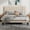 Beige, variant on Jarenie King Size Bed Frame with Fabric Upholstered Platform Bed and Wooden Slats Support, Adjustable Height Headboard/No Box Spring Needed/Easy Assembly/Mattress Foundation