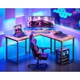 thumbnail image 2 of FeGemax 51 Inch L Shaped Gaming Desk, Corner Table Sturdy Workstation for Home Office, Writing, Gaming, Computer Desk for Small Space, Easy Assembly, Rustic Brown, 2 of 8