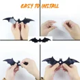 thumbnail image 6 of GRIND- 60Pcs Halloween Decorations Bats 3D Decor For Wall Window Door Party Stickers, 6 of 6