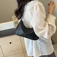 thumbnail image 3 of Bolso de hombro de moda para mujer de cuero de PU Color sólido para mujer viaje negro, 3 of 7