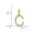 thumbnail image 2 of Diamond2Deal 10K Yellow Gold Diamond Letter C Initial Pendant for Women, 2 of 4